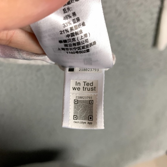 Ted Baker Ryvir Cardigan Women's 3 Ivory Multi Woven Detail Printed Button Front - Picture 8 of 11